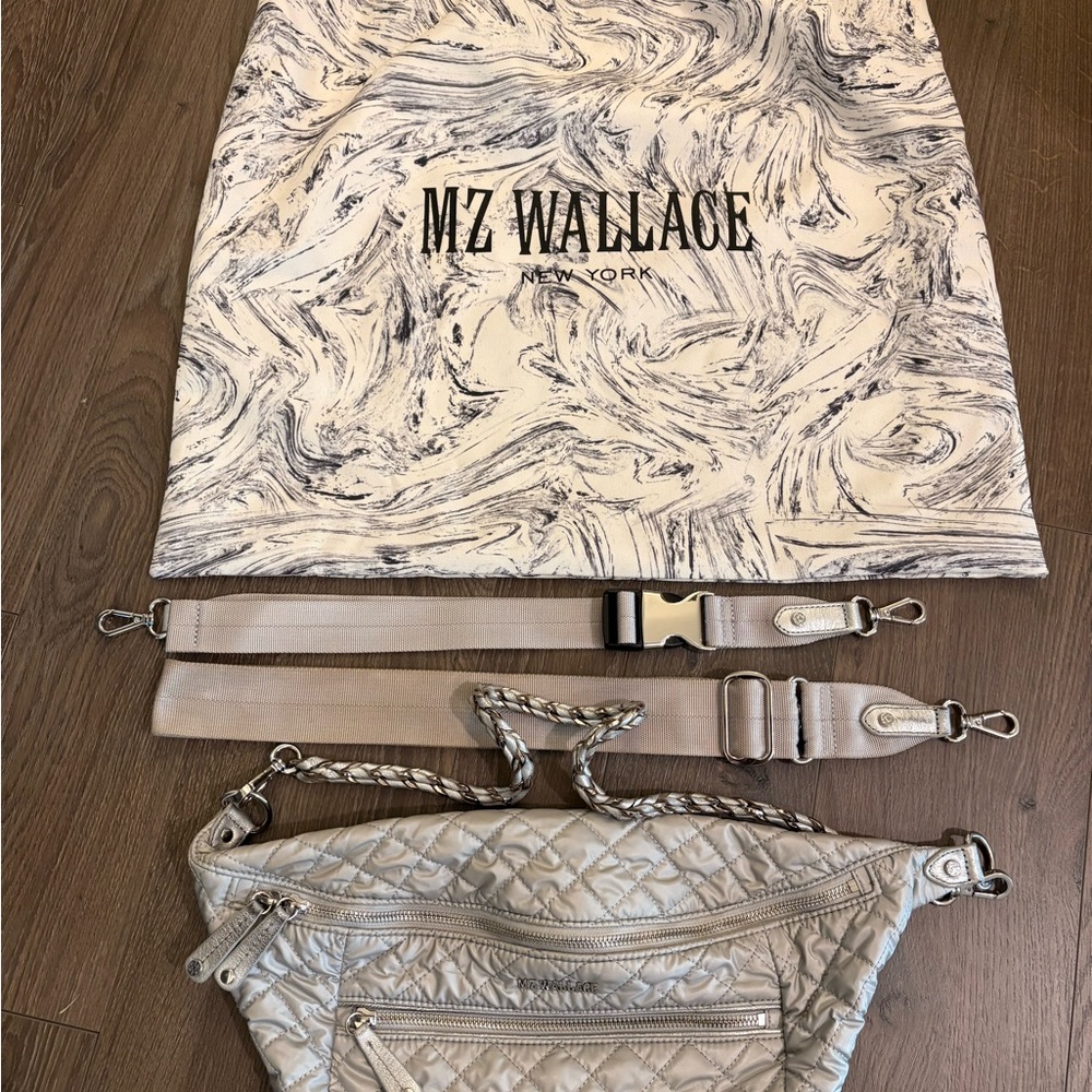 MZ Wallace Oyster Metallic Crossbody Sling